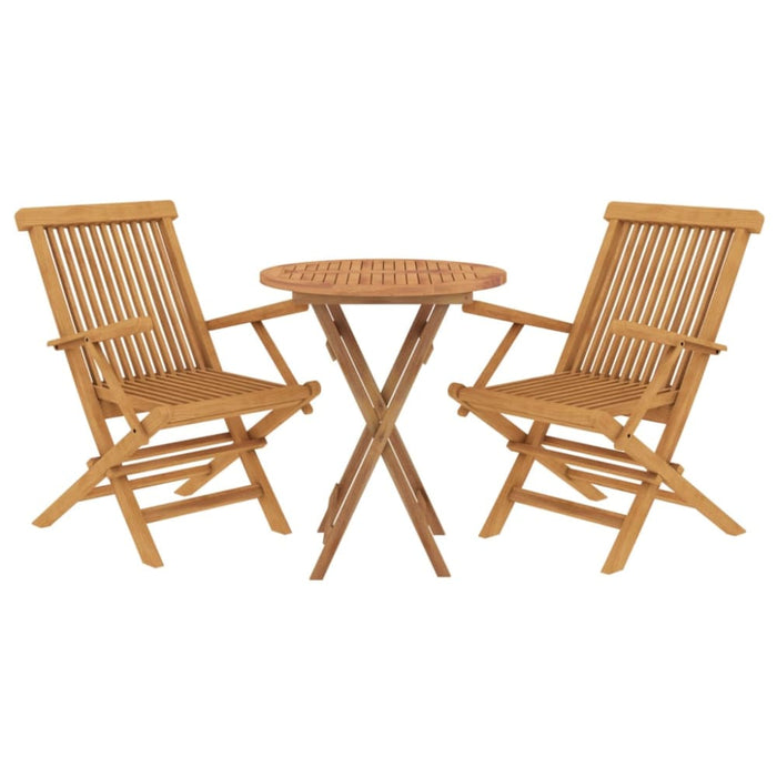 3 Piece Garden Dining Set Solid Wood Teak Tbnioni