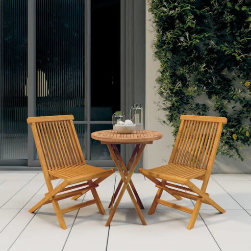 3 Piece Garden Dining Set Solid Wood Teak Tbnionl