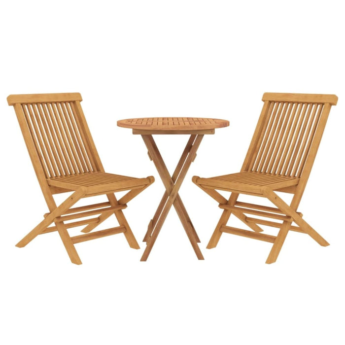 3 Piece Garden Dining Set Solid Wood Teak Tbnionl