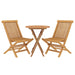 3 Piece Garden Dining Set Solid Wood Teak Tbnionl