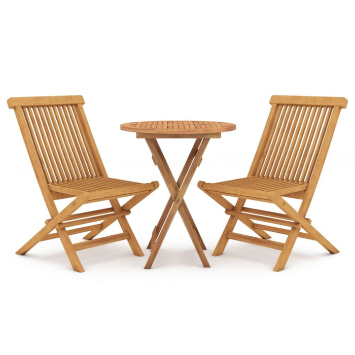 3 Piece Garden Dining Set Solid Wood Teak Tbnionl