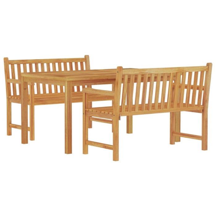 3 Piece Garden Dining Set Solid Wood Teak Topiopt