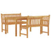 3 Piece Garden Dining Set Solid Wood Teak Topiopt