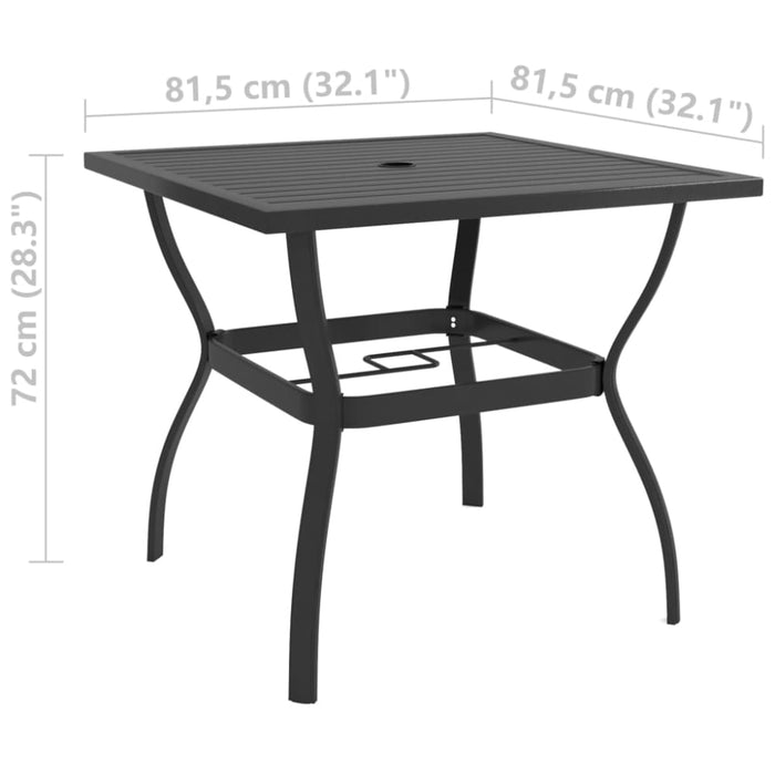 3 Piece Garden Dining Set Textilene And Steel Tblbxno