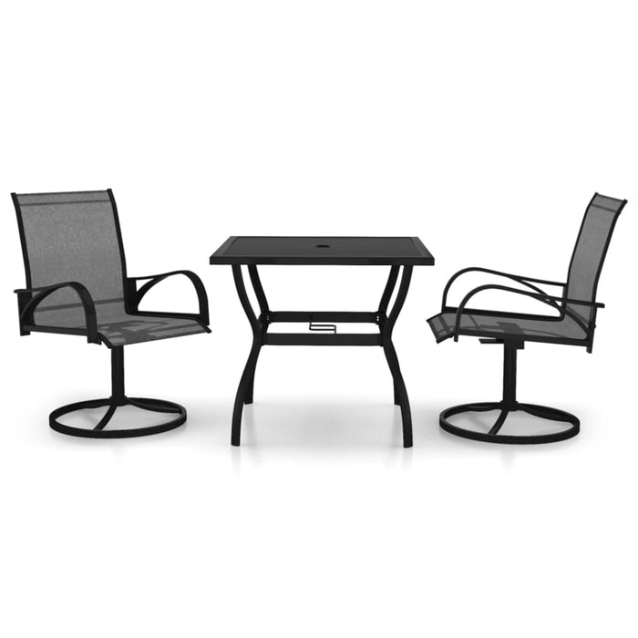 3 Piece Garden Dining Set Textilene And Steel Tblbxno