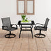 3 Piece Garden Dining Set Textilene And Steel Tblbxno