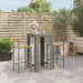 3 Piece Garden Bar Set Grey Poly Rattan&solid Wood Acacia