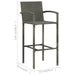 3 Piece Garden Bar Set Grey Tblanni