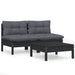 3 Piece Garden Lounge Set With Anthracite Cushions Pinewood