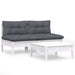 3 Piece Garden Lounge Set With Anthracite Cushions Pinewood