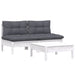 3 Piece Garden Lounge Set With Anthracite Cushions Pinewood