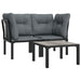 3 Piece Garden Lounge Set Black And Grey Poly Rattan Toniitb