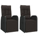 3 Piece Garden Lounge Set Black Poly Rattan&solid Wood