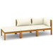 3 Piece Garden Lounge Set With Cream Cushion Solid Acacia