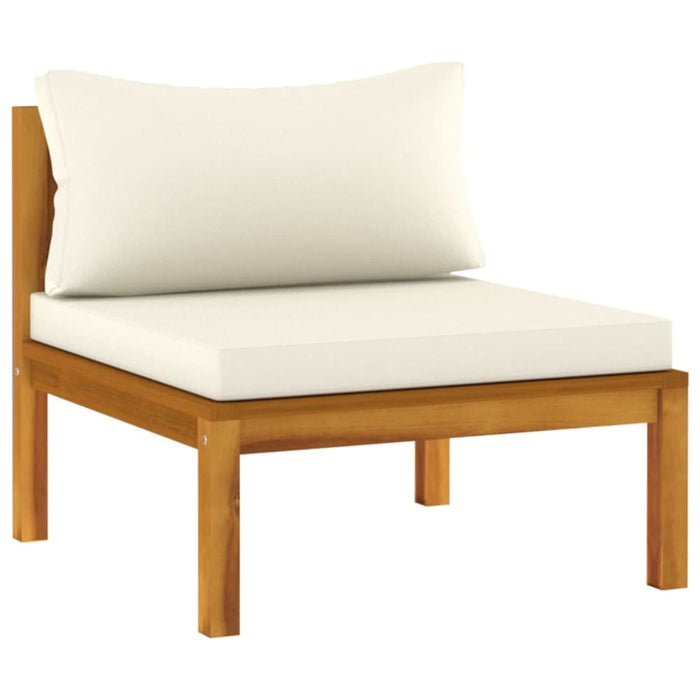 3 Piece Garden Lounge Set With Cream Cushion Solid Acacia