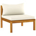 3 Piece Garden Lounge Set With Cream Cushion Solid Acacia