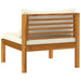 3 Piece Garden Lounge Set With Cream Cushion Solid Acacia