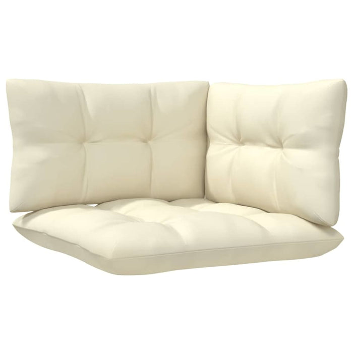 3 Piece Garden Lounge Set With Cream Cushions Solid