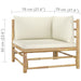 3 Piece Garden Lounge Set With Cream White Cushions Bamboo