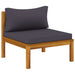 3 Piece Garden Lounge Set With Cushion Solid Acacia Wood