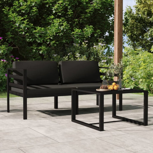 3 Piece Garden Lounge Set With Cushions Aluminium