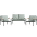 3 Piece Garden Lounge Set With Cushions Anthracite Steel