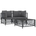 3 Piece Garden Lounge Set With Cushions Anthracite Steel