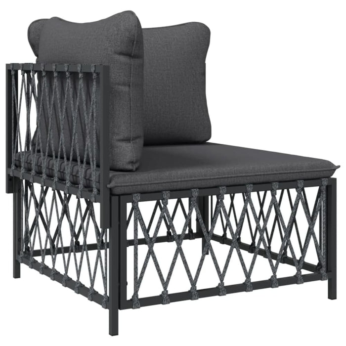 3 Piece Garden Lounge Set With Cushions Anthracite Steel