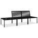 3 Piece Garden Lounge Set With Cushions Black Pvc Anpkt