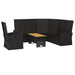 3 Piece Garden Lounge Set With Cushions Black Poly Rattan