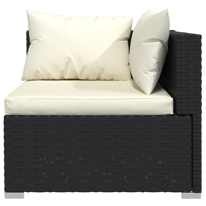 3 Piece Garden Lounge Set With Cushions Black Poly Rattan