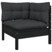 3 Piece Garden Lounge Set With Cushions Black Solid