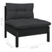 3 Piece Garden Lounge Set With Cushions Black Solid