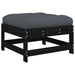 3 Piece Garden Lounge Set With Cushions Black Solid Wood