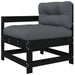 3 Piece Garden Lounge Set With Cushions Black Solid Wood