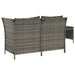 3 Piece Garden Lounge Set With Cushions Grey Poly Rattan