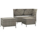 3 Piece Garden Lounge Set With Cushions Grey Poly Rattan