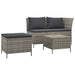 3 Piece Garden Lounge Set With Cushions Grey Poly Rattan