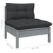 3 Piece Garden Lounge Set With Cushions Grey Solid Pinewood