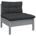 3 Piece Garden Lounge Set With Cushions Grey Solid Pinewood