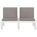 3 Piece Garden Lounge Set With Cushions Plastic White