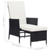 3 Piece Garden Lounge Set With Cushions Poly Rattan Black