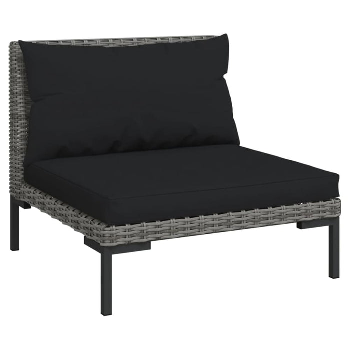 3 Piece Garden Lounge Set With Cushions Poly Rattan Dark