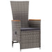 3 Piece Garden Lounge Set With Cushions Poly Rattan Grey