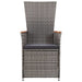 3 Piece Garden Lounge Set With Cushions Poly Rattan Grey