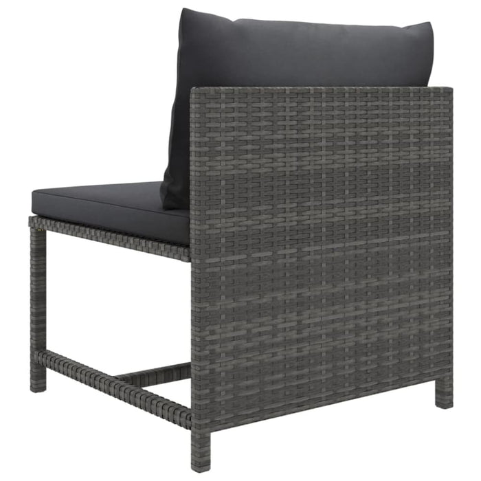 3 Piece Garden Lounge Set With Cushions Poly Rattan Grey