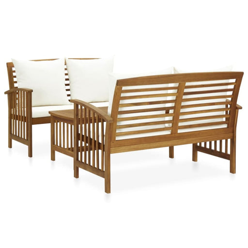 3 Piece Garden Lounge Set With Cushions Solid Acacia Wood