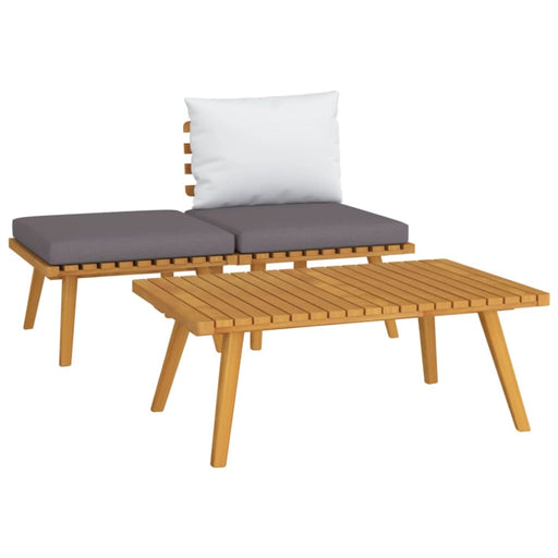 3 Piece Garden Lounge Set With Cushions Solid Acacia Wood