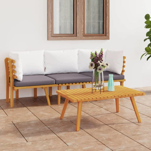 3 Piece Garden Lounge Set With Cushions Solid Wood Acacia