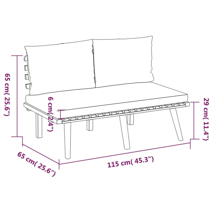 3 Piece Garden Lounge Set With Cushions Solid Wood Acacia